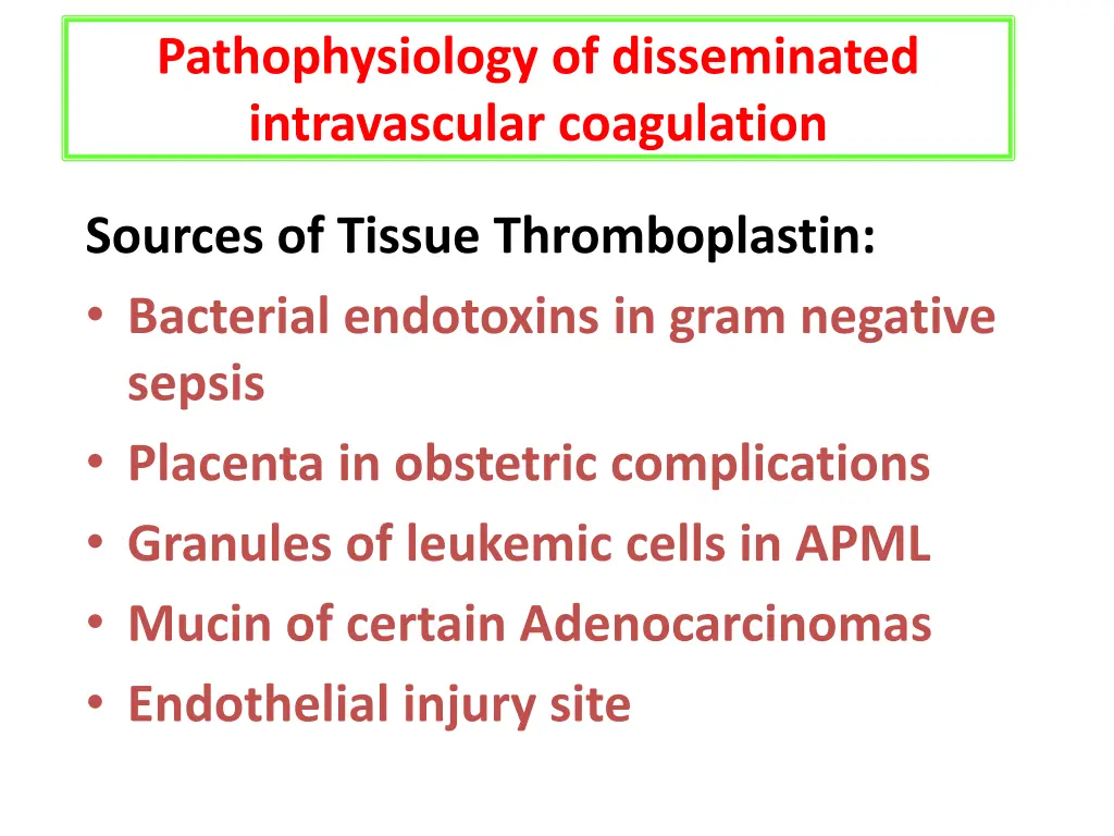 pathophysiology of disseminated intravascular
