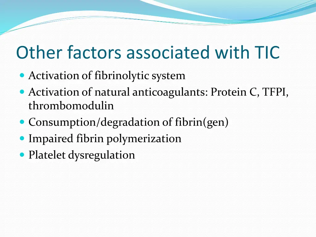 other factors associated with tic