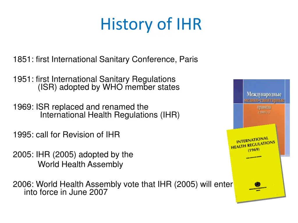 history of ihr