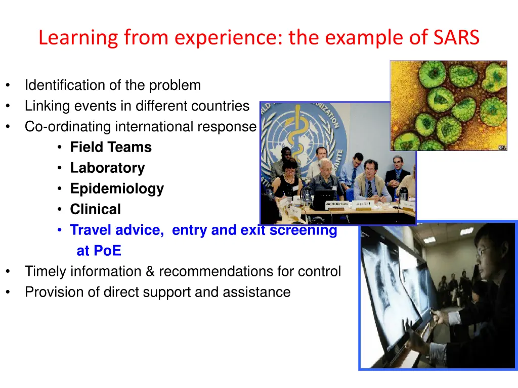 learning from experience the example of sars