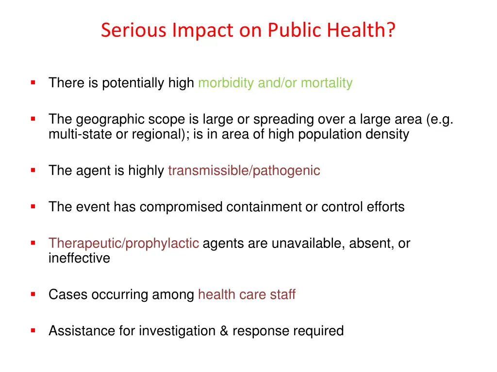 serious impact on public health