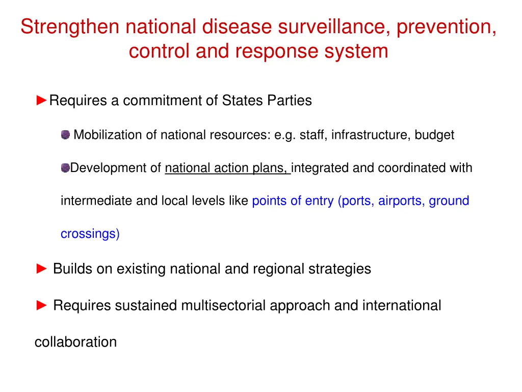 strengthen national disease surveillance