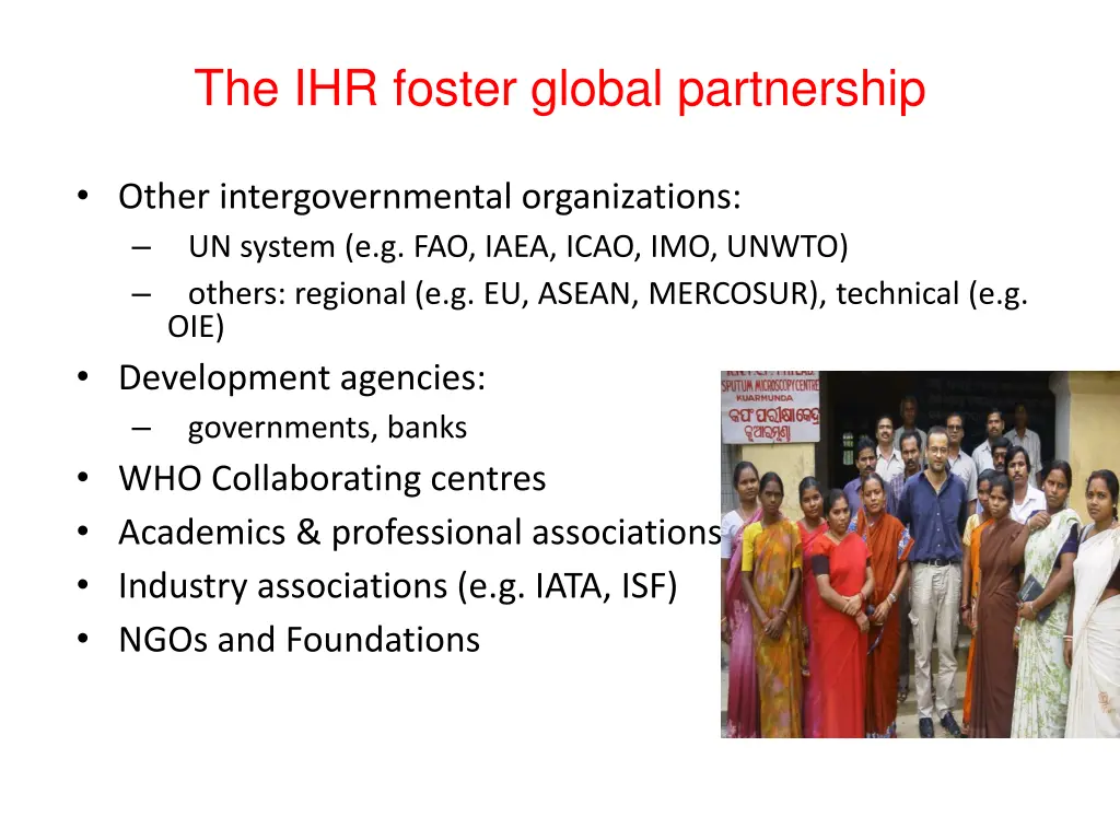 the ihr foster global partnership