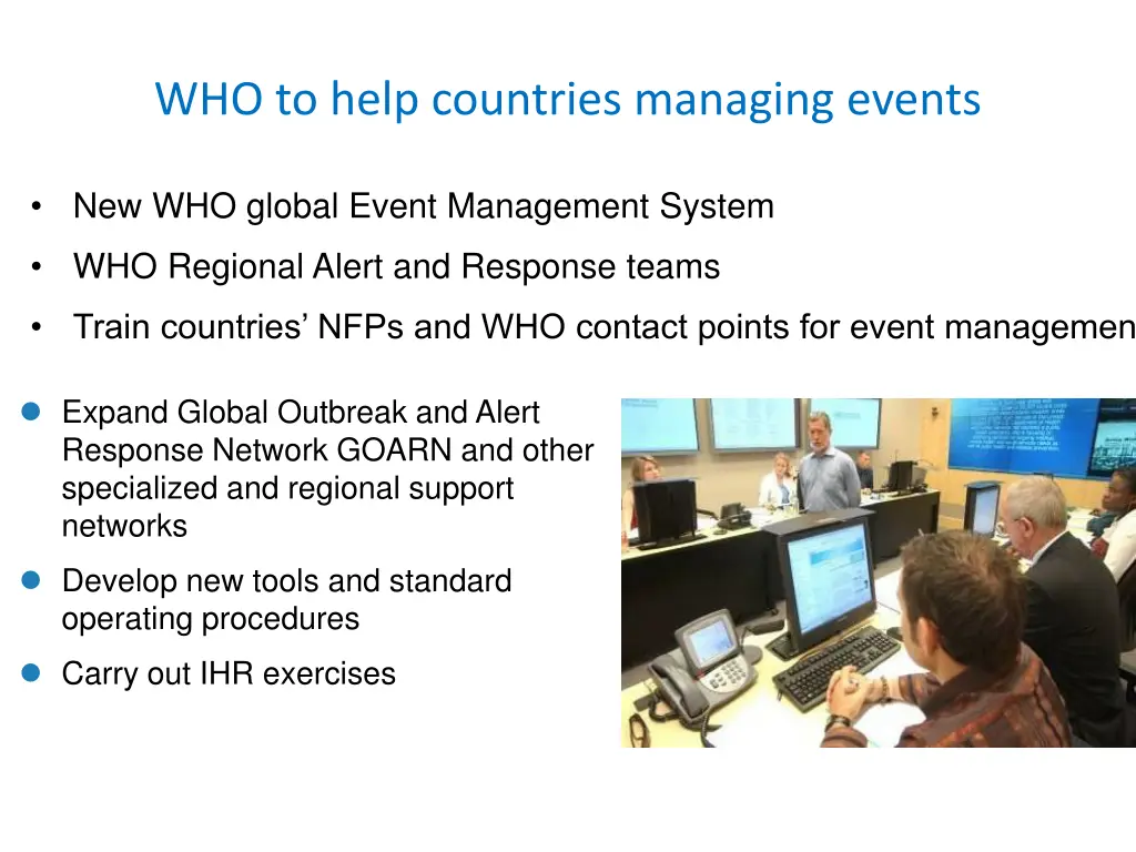 who to help countries managing events