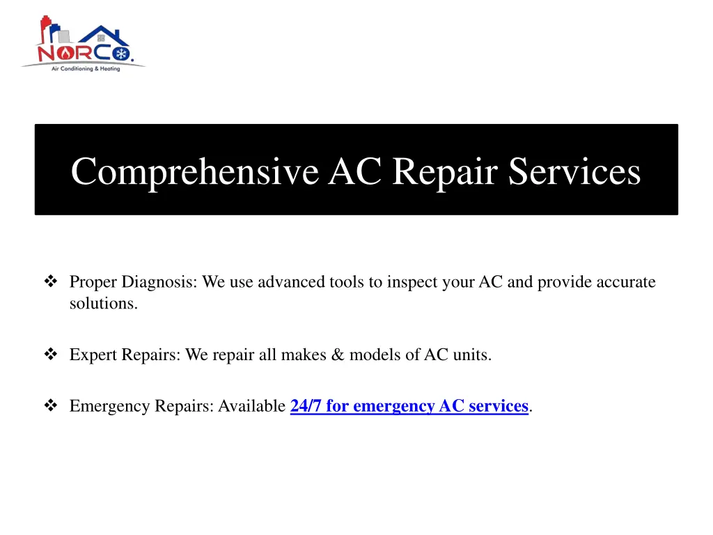 comprehensive ac repair services
