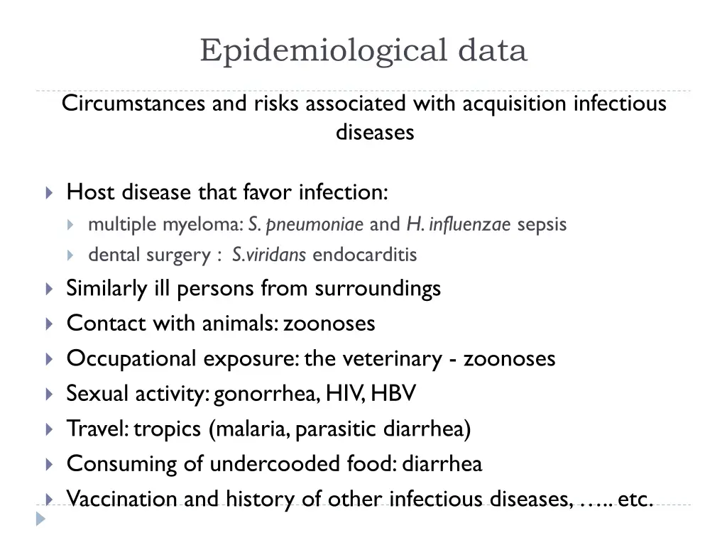 epidemiological data