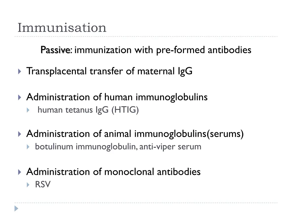 immunisation