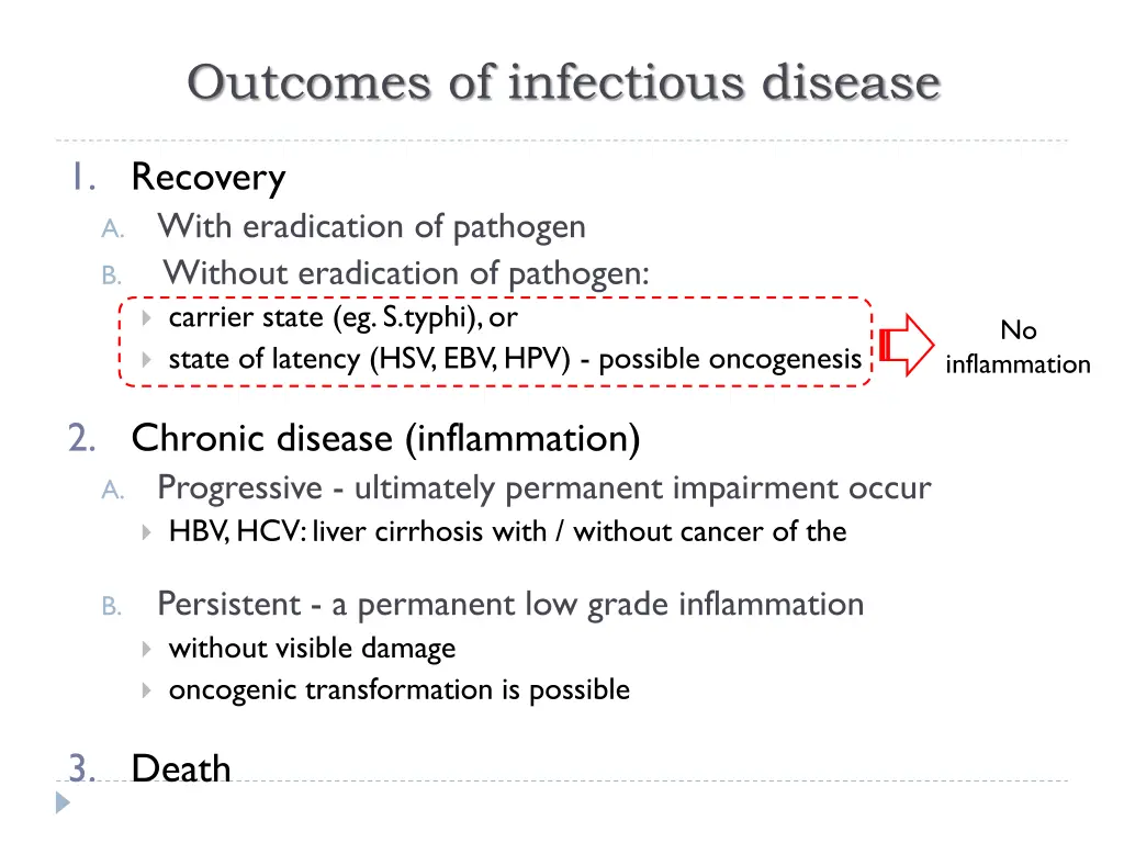 outcomes of infectious disease