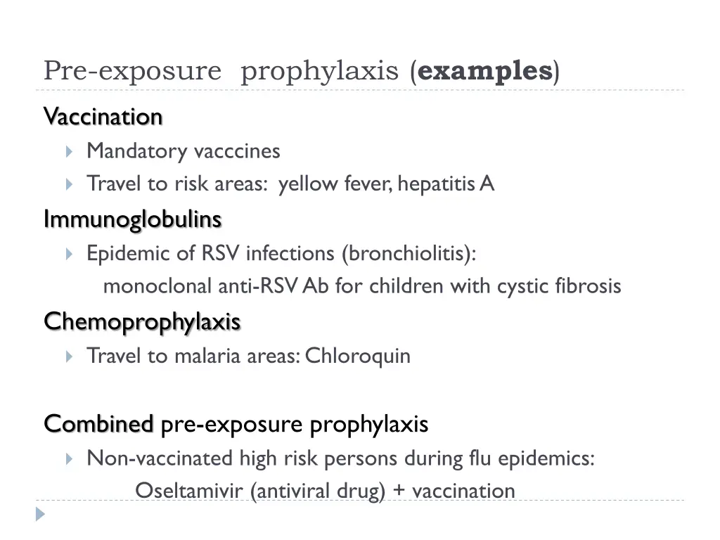 pre exposure prophylaxis examples