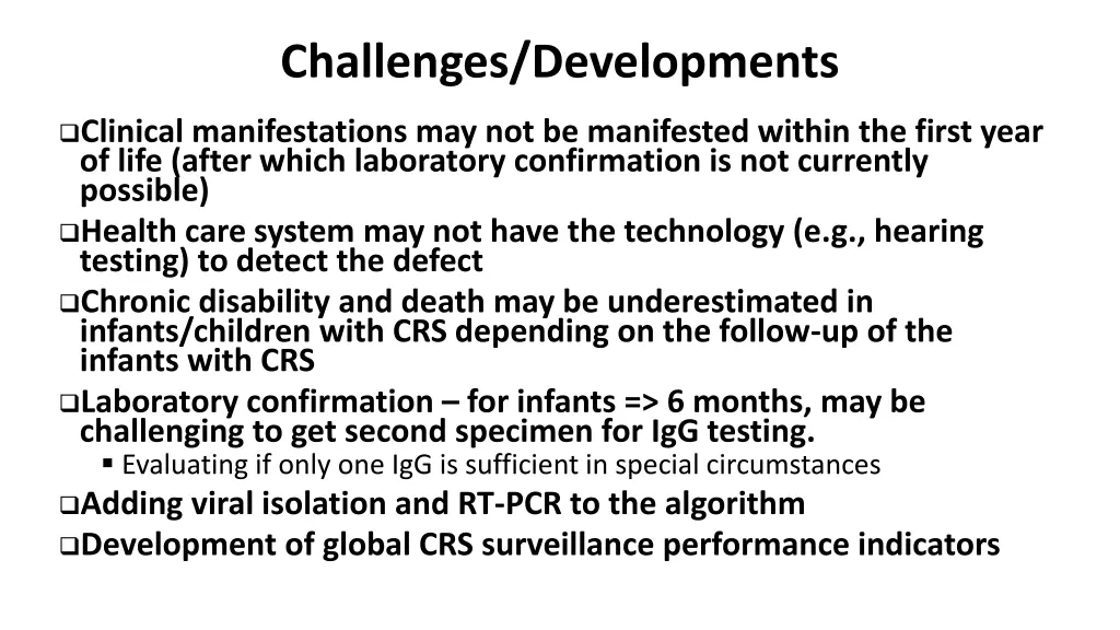 challenges developments