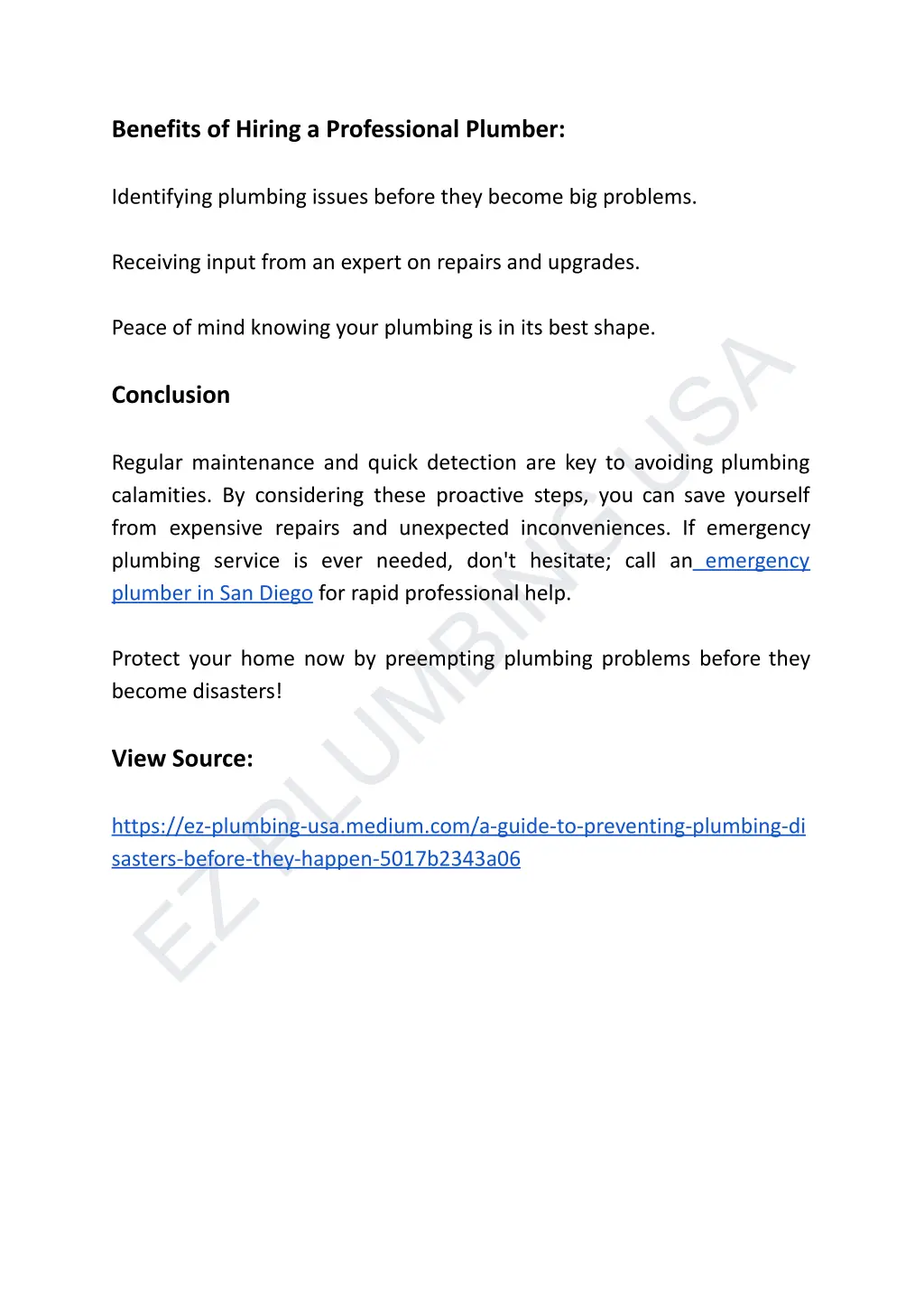 benefits of hiring a professional plumber