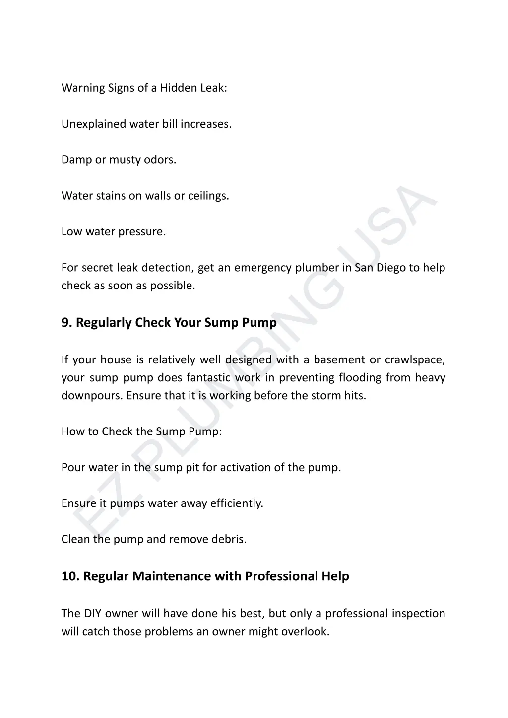 warning signs of a hidden leak unexplained water