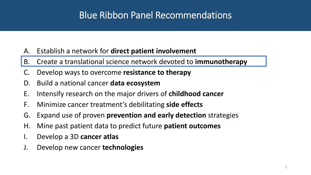 blue ribbon panel recommendations blue ribbon