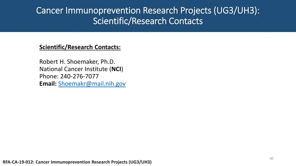 cancer immunoprevention research projects 8