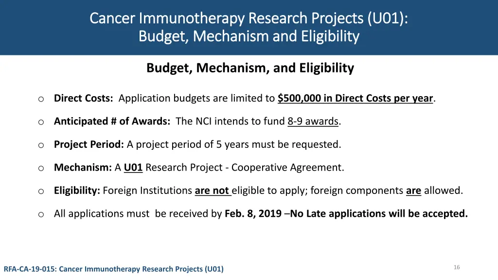 cancer immunotherapy research projects u01 cancer 1
