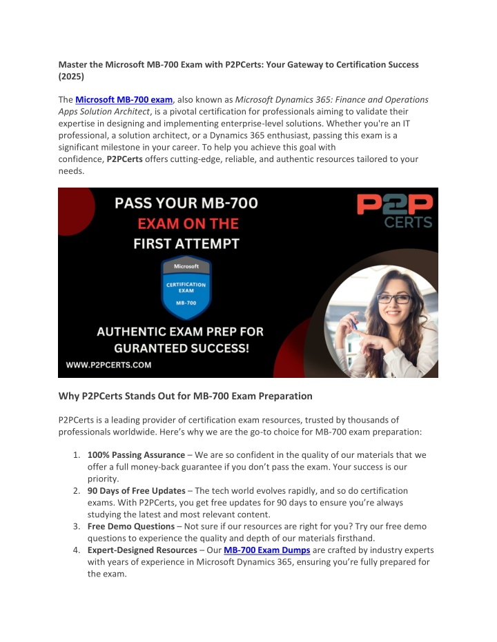 master the microsoft mb 700 exam with p2pcerts