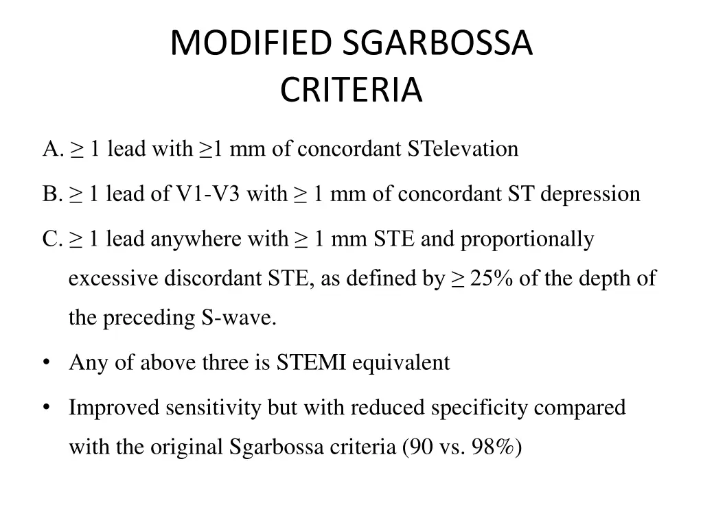 modified sgarbossa criteria