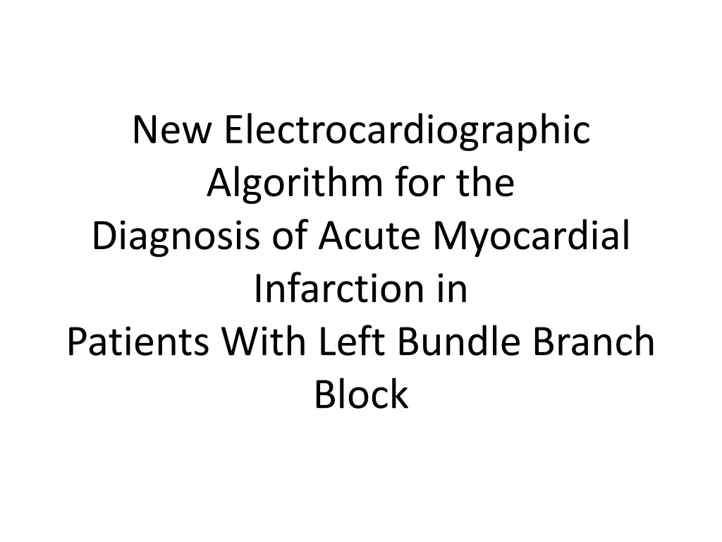 new electrocardiographic algorithm