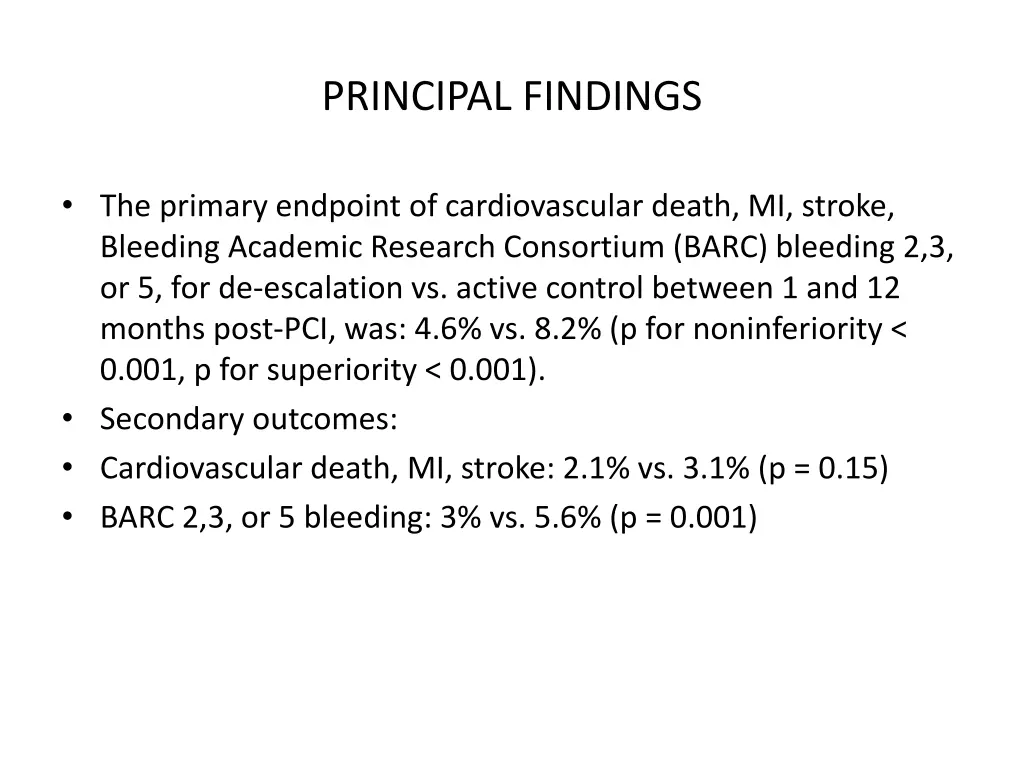 principal findings