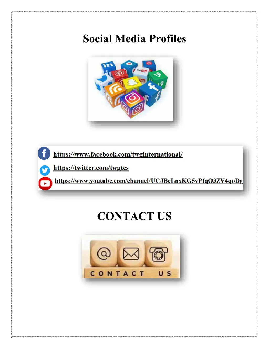 social media profiles