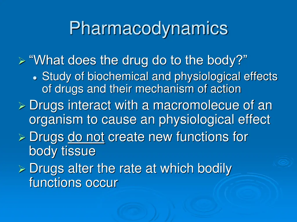 pharmacodynamics