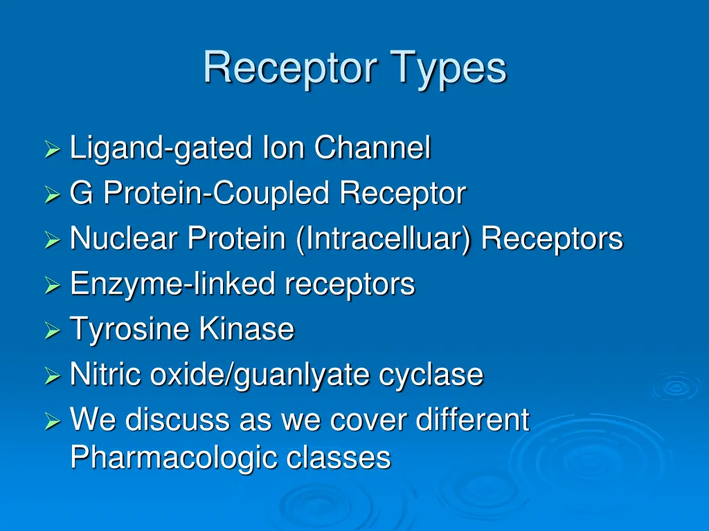 receptor types