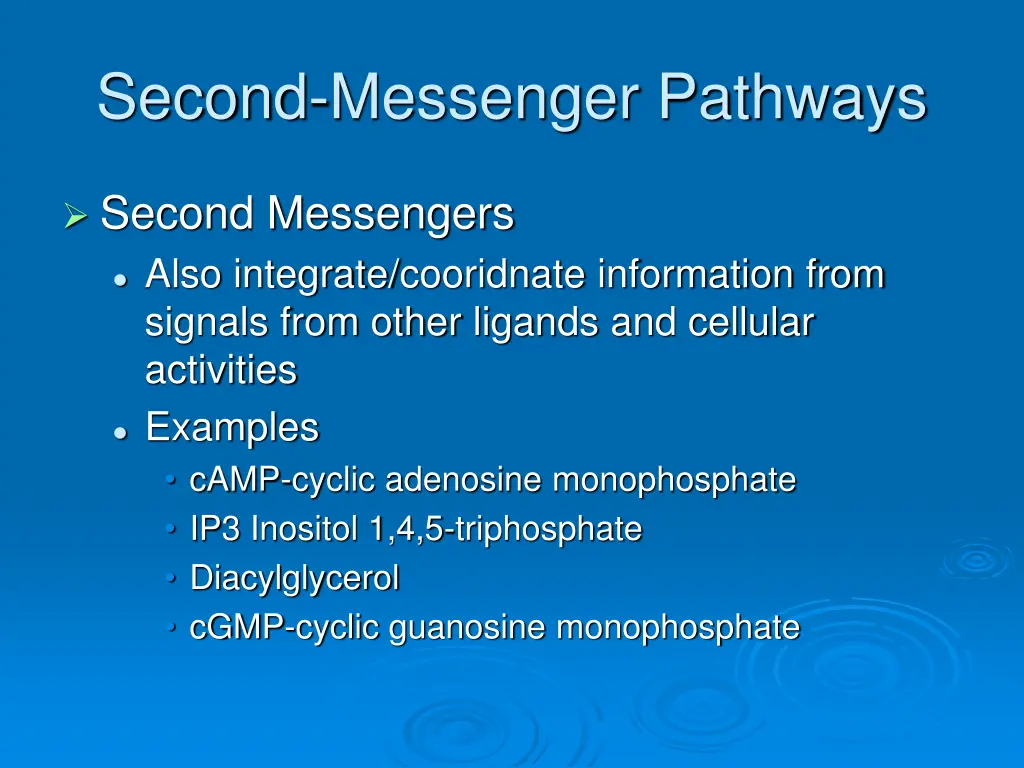 second messenger pathways 1