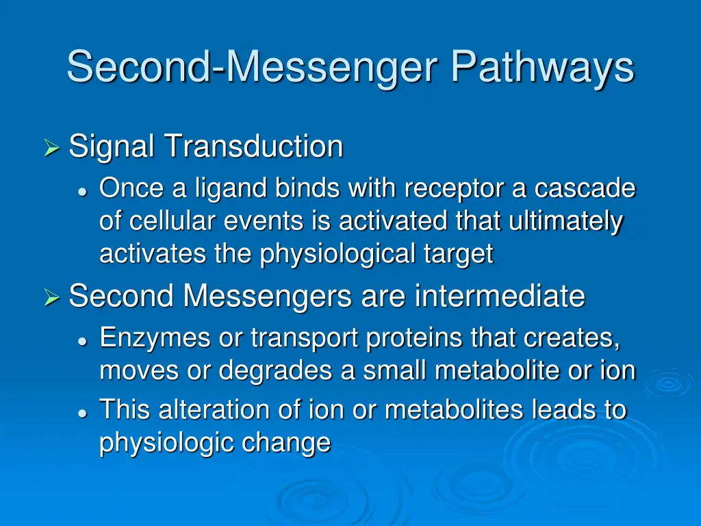 second messenger pathways