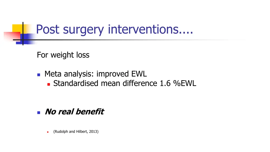 post surgery interventions