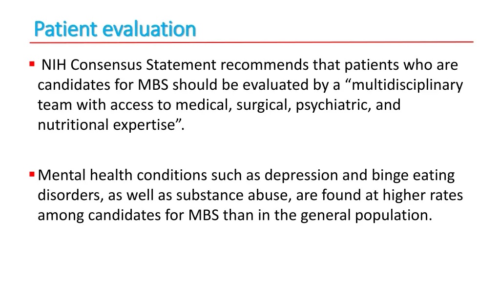 patient evaluation patient evaluation
