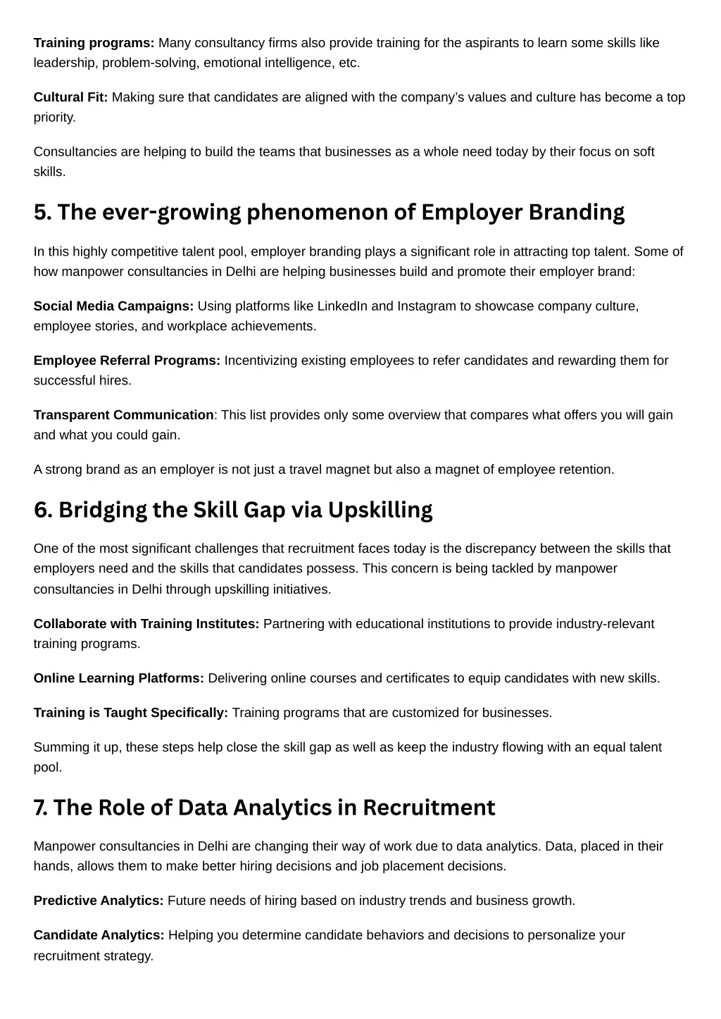 training programs many consultancy firms also