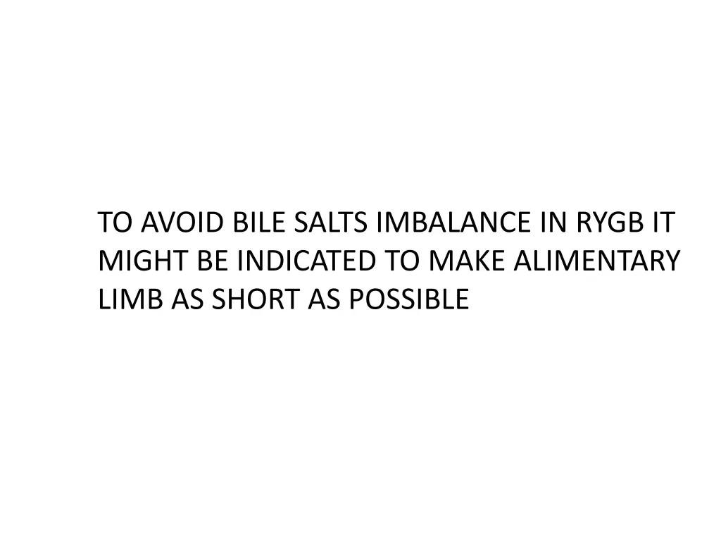to avoid bile salts imbalance in rygb it might