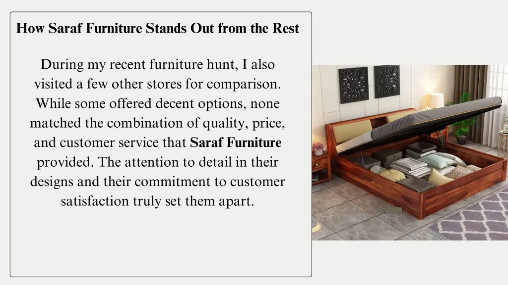 how saraf furniture stands out from the rest