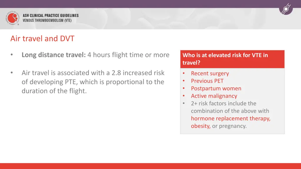 air travel and dvt