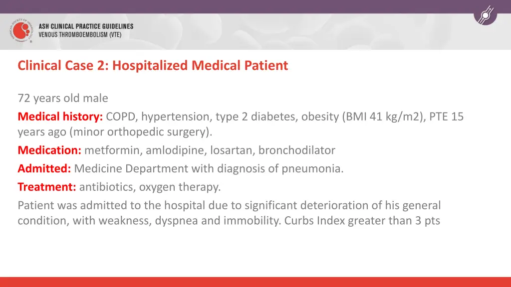 clinical case 2 hospitalized medical patient