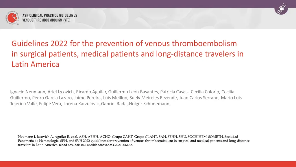 guidelines 2022 for the prevention of venous