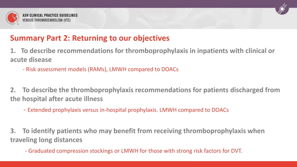 summary part 2 returning to our objectives