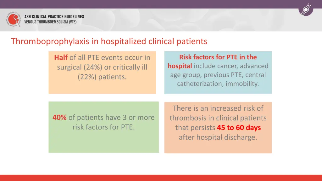 thromboprophylaxis in hospitalized clinical