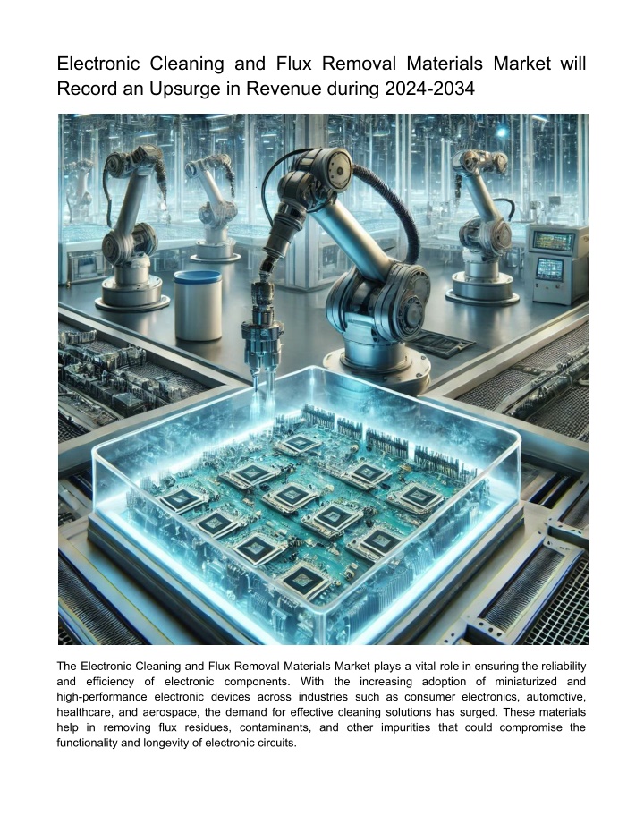 electronic cleaning and flux removal materials