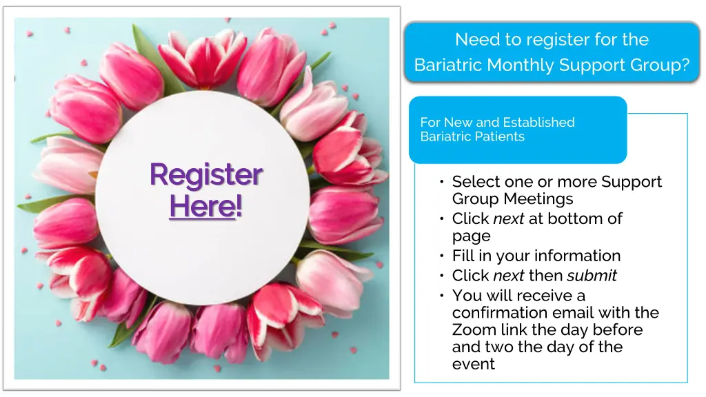 need to register for the bariatric monthly