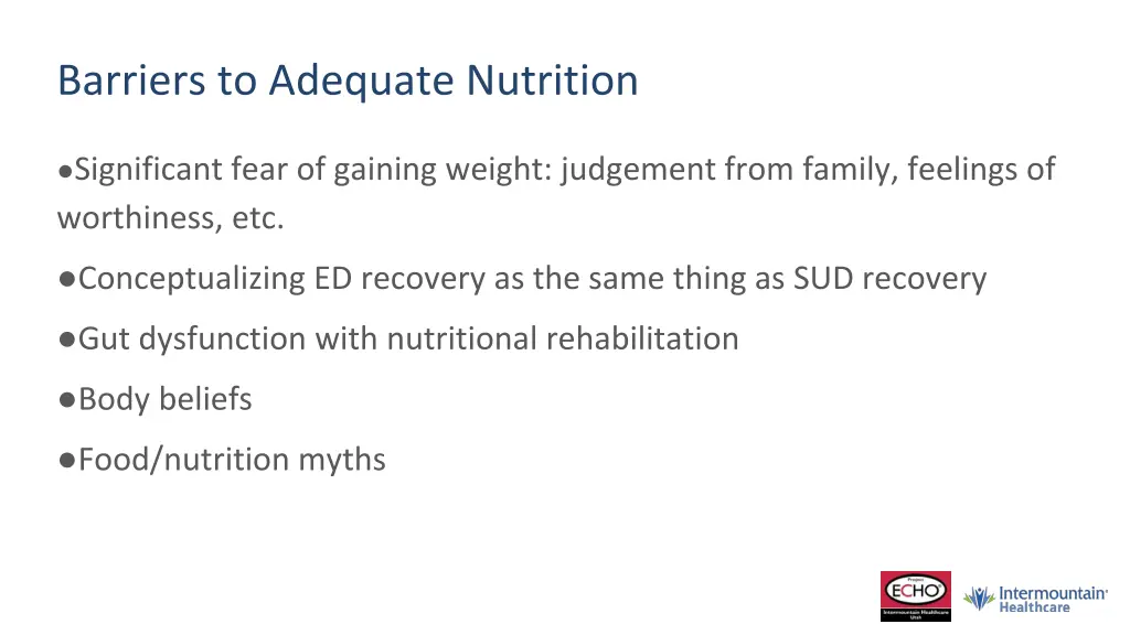 barriers to adequate nutrition