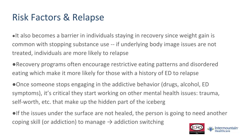 risk factors relapse