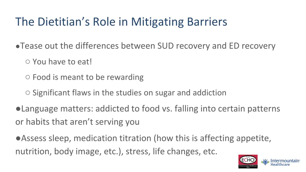 the dietitian s role in mitigating barriers
