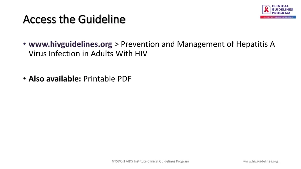 access the guideline access the guideline