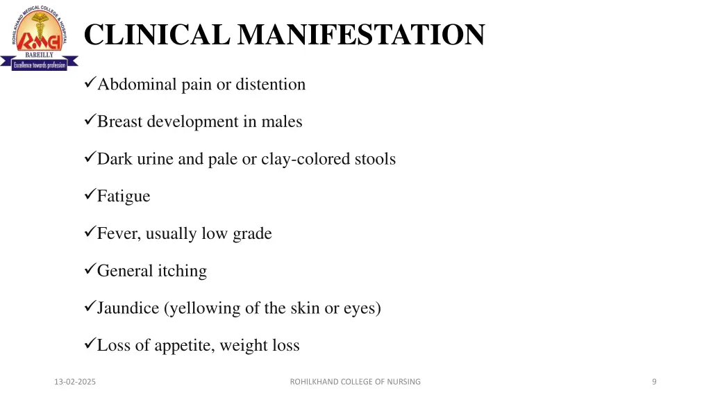 clinical manifestation