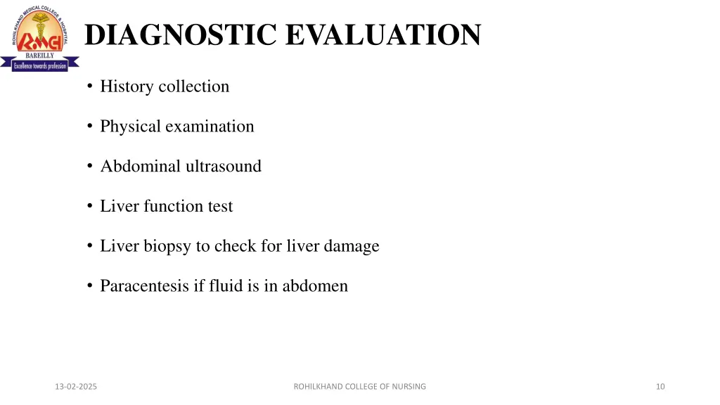 diagnostic evaluation