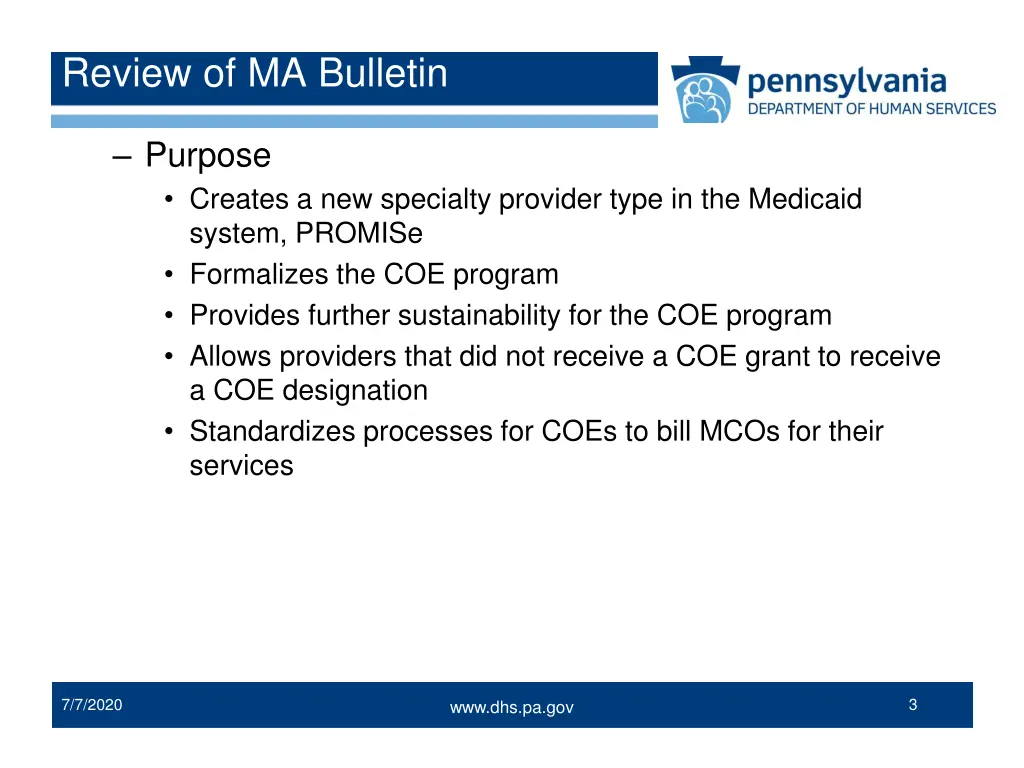 review of ma bulletin