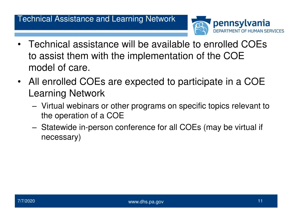 technical assistance and learning network