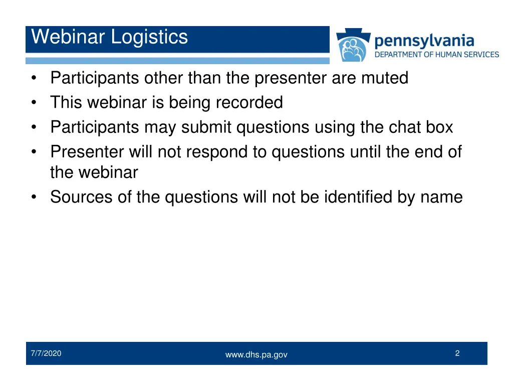 webinar logistics