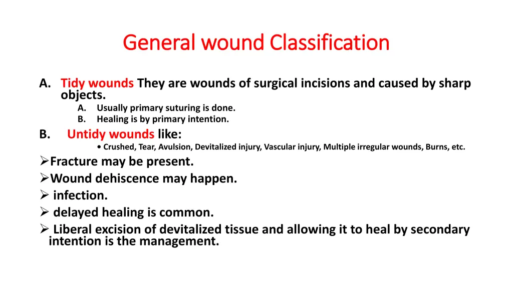 general wound classification general wound